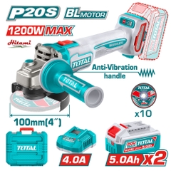 Máy mài góc không chổi than dùng pin 20V Total TAGLI2120232