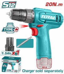 Máy khoan pin Lithium 12V (không kèm sạc) Total TDLI12456