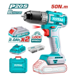 Máy Khoan Vặn Vít Không Chổi Than Dùng Pin 20V (2 Pin 2.0Ah & Sạc) Total TDLI20508