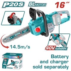 Máy Cưa Xích 16 Inch Dùng Pin 20Vx2 (chỉ Thân Máy) Total TGSLI40168