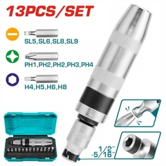 Bộ tuốc nơ vít đóng 13 chi tiết Total THIDS1301 tiện dụng