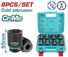 Bộ 8 đầu Tuýp Tác động 3/4 inchDR (26 - 38mm) Total THKISD34081