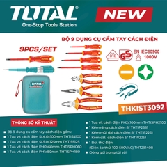 Bộ 9 dụng cụ cầm tay cách điện Total THKIST3092