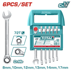 Bộ Cờ Lê Miệng Vòng Xoay Chiều TOTAL THT103RK066 8-17MM