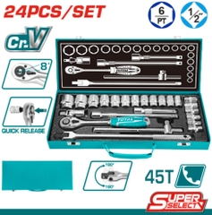 Bộ 24 Cái đầu Tuýp 1/2inch Total THT121242