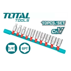 Bộ 10  đầu tuýp 1/4 inch Total THT1411023 giá rẻ