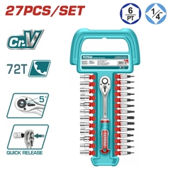 Bộ 27 đầu Tuýp 1/4 Inch Total THT141271
