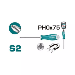 Tua vít chữ thập Total PH0 75mm THT26PH0075