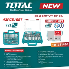 Bộ 43 đầu tuýp 3/8