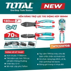 Kìm răng trợ lực tác động kép 180mm TOTAL THTC510708