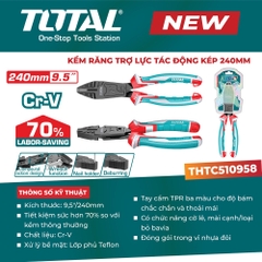 Kìm răng trợ lực tác động kép 240mm TOTAL THTC510958