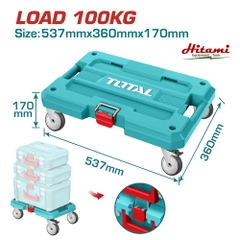 Xe 4 bánh kết nối với hộp đựng đồ nghề xếp chồng SUPER Total THTWB61001