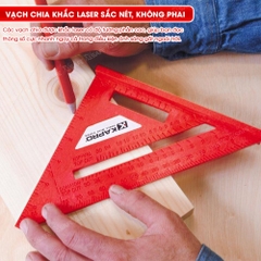 Thước eke vuông đỏ Kapro 444, bằng  nhựa, chiều dài 7inch