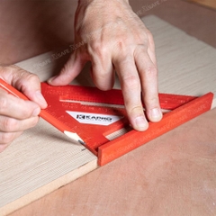 Thước eke vuông đỏ Kapro 444, bằng  nhựa, chiều dài 7inch