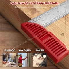 Thước ke góc vuông Kapro 309 cao cấp, bằng kim loại, chiều dài 20cm - 40cm