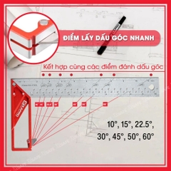 Thước ke góc vuông kim loại nguyên khối Kapro 353, chiều dài 40cm