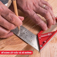 Thước ke góc vuông kim loại nguyên khối Kapro 353, chiều dài 30cm