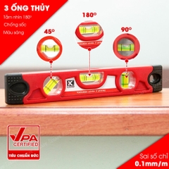 Thước thủy Kapro 227, bằng kim loại, chiều dài 23cm, có nam châm