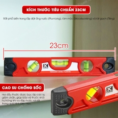 Thước thủy Kapro 227, bằng kim loại, chiều dài 23cm, có nam châm