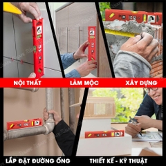 Thước thủy Kapro 929, bằng kim loại, chiều dài 25cm, xem 2 chiều