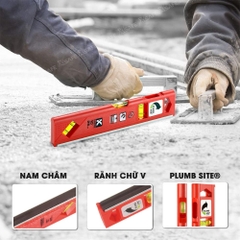 Thước thủy Kapro 929, bằng kim loại, chiều dài 25cm, xem 2 chiều