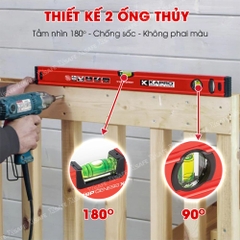 Thước thủy Kapro 779XL, bằng kim loại, chiều dài 100cm, có 2 ống thủy