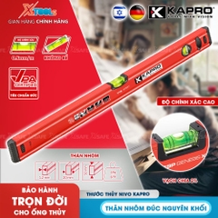 Thước thủy Kapro 779XL, bằng kim loại, chiều dài 100cm, có 2 ống thủy