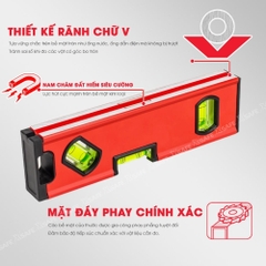 Thước Thủy Mini Kapro 771X-42M Kim Loại, 3 Ống Thủy, Dài 20Cm