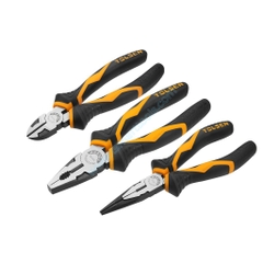 Bộ 3 kềm răng - cắt - nhọn công nghiệp thép Crv Tolsen 10410 xsafe