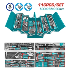 Bộ công cụ 166 chi tiết đựng trong hộp kim loại Total THTCS351167