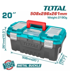Hộp Nhựa Đựng Công Cụ 20 Inch Khóa Kim Loại Total TPBX0202