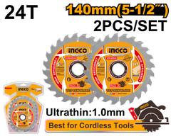 Bộ 2 Lưỡi Cưa TCT Siêu Mỏng 140mmx24T (5-1/2