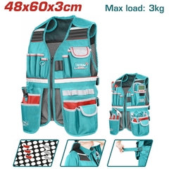 Áo Gi Lê đựng Công Cụ 48x60x3cm Tải Trọng Tối đa: 3kg Lưới Thoáng Khí Total TTVT16025