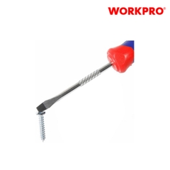 Tua vít đầu dẹt vít, tay cầm bọc nhựa cao su 3 màu, chống trơn trượt kích thước 6.5x200mm, thép hợp kim CR-V Workpro - WP221021