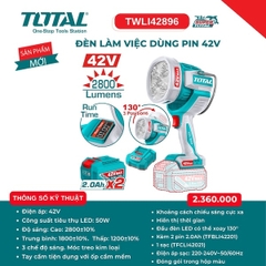 Đèn làm viêc dùng pin 42V Total TWLI42896