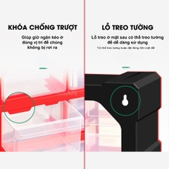 [Sale 25/9] Tủ Đựng Dụng Cụ Nhựa Kết Nối 12 Ngăn Bison BS386101D