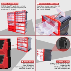 [Sale 25/9] Tủ Đựng Dụng Cụ Nhựa Kết Nối 12 Ngăn Bison BS386101D