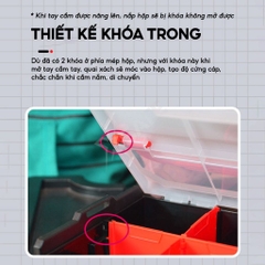 [Sale Lễ 2/9] Hộp Nhựa Đựng Linh Kiện 6 Ngăn Bison BS511002 Có Thể Ghép Nối