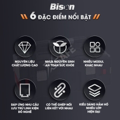 [Sale Lễ 2/9] Hộp Nhựa Đựng Linh Kiện 6 Ngăn Bison BS511002 Có Thể Ghép Nối