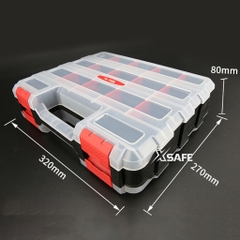 Hộp đựng nhựa linh kiện 2 mặt Bison BS322887 nhiều ngăn chứa, 34 ngăn, vách ngăn có thể tháo rời