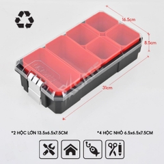 [Sale Lễ 2/9] Hộp Đựng Linh Kiện 6 Ngăn Bison BS011032