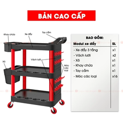 [Sale 25/9] Xe Đẩy Dụng Cụ 3 Tầng Bison BS900VS5 Chính Hãng