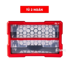Hộp đựng linh kiện Bison nhiều ngăn có ghép nối Tủ nhựa nguyên sinh chắc chắn, dùng đựng đinh, ốc vít, linh kiện điện tử BS38688