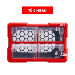 Hộp đựng linh kiện Bison nhiều ngăn có ghép nối Tủ nhựa nguyên sinh chắc chắn, dùng đựng đinh, ốc vít, linh kiện điện tử BS38688