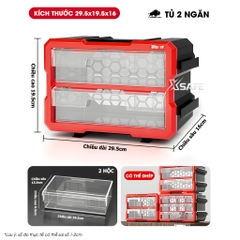 Hộp đựng linh kiện Bison nhiều ngăn có ghép nối Tủ nhựa nguyên sinh chắc chắn, dùng đựng đinh, ốc vít, linh kiện điện tử BS38688