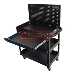 Xe Đẩy Đồ Nghề CSPS 71cm 3 Ngăn Có Vách Lưới Và Hộc Kéo