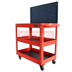 Xe Đẩy Đồ Nghề CSPS 71cm 3 Ngăn Có Vách Lưới Và Hộc Kéo