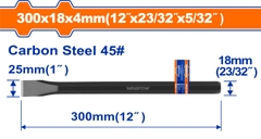 Mũi đục dẹp nguội 25x18x300mm WadFow WCC0301
