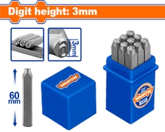 Bộ 9 mũi đột chữ số 3mm WadFow WCC9593