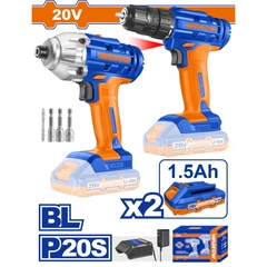 Bộ 2 Combo Máy Khoan Và Siết Vít Dùng Pin 20V (Kèm 2 Pin 1.5Ah) WADFOW WCK2016